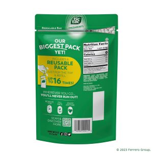 Tic Tac Bulk Resealable Refill Bag. Freshmint Breath Mints. On-The-Go Refreshment. Includes Empty Refillable Pack. 17.2 oz