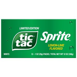 Tic Tac. Sprite Lemon-Lime-Flavored. On-The-Go Refreshment. 1 oz Each. Bulk 12 Pack