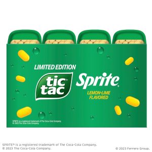 Tic Tac. Sprite Lemon-Lime-Flavored. On-The-Go Refreshment. 3.4 oz Each. Bulk 8 Pack