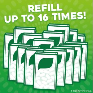 Tic Tac Bulk Resealable Refill Bag. Freshmint Breath Mints. On-The-Go Refreshment. Includes Empty Refillable Pack. 17.2 oz