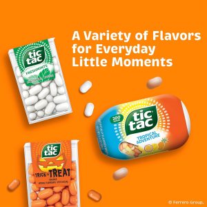 Tic Tac Trick or Treat Orange Mints. Perfect Party Favors. Great for On-the-Go Sharing. Bulk 12 Pack. .84 oz Each