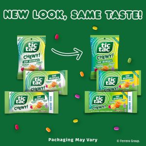 TIC TAC CHEWY! Sour Adventure Candy. Bulk 12 Pack. Sour Candy. Share Size. 3.4 oz Each (Packaging May Vary)