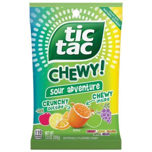 TIC TAC CHEWY! Sour Adventure Candy. Sour Candy. 7 oz (Packaging May Vary)