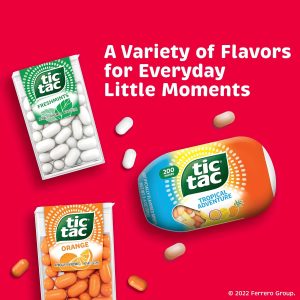 Tic Tac Strawberry & Cream Flavored Mints. Bulk 8 Pack. On-The-Go Refreshment. 3.4 oz Each