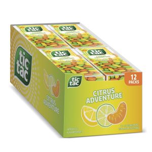 Tic Tac Citrus Adventure Mints. Bulk 12 Pack. Mints On the Go. 1.7 oz Each