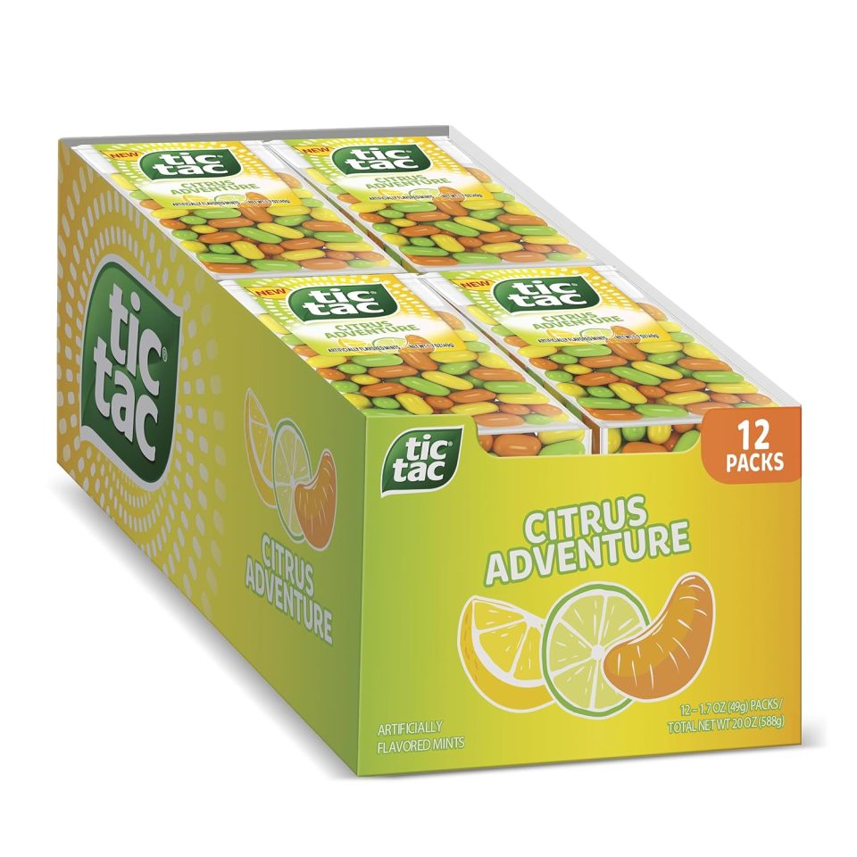 Tic Tac Citrus Adventure Mints. Bulk 12 Pack. Mints On the Go. 1.7 oz Each