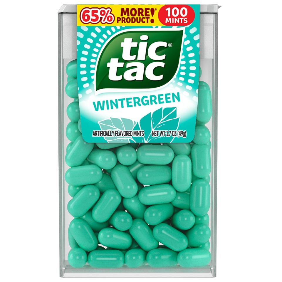 Tic Tac Wintergreen Breath Mints. Bulk 12 Pack. On-The-Go Refreshment. 1.7 oz Each