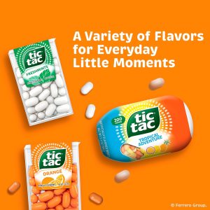 Tic Tac Orange Mints. Bulk 12 Pack. On-The-Go Refreshment. 1.7 oz Each