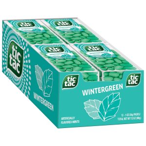 Tic Tac Wintergreen Breath Mints. Bulk 12 Pack. On-The-Go Refreshment. 1 Oz Each