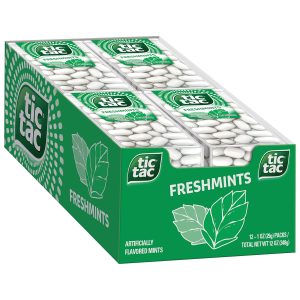 Tic Tac Freshmint Breath Mints. Bulk 12 Pack. On-The-Go Refreshment. 1 oz Each