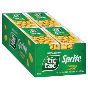 Tic Tac. Sprite Lemon-Lime-Flavored. On-The-Go Refreshment. 1 oz Each. Bulk 12 Pack