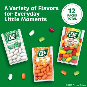Tic Tac Flavor Variety Pack. Bulk 12 Pack. On-The-Go Refreshment. 1 oz Each
