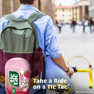 Tic Tac Strawberry & Cream Flavored Mints. Bulk 8 Pack. On-The-Go Refreshment. 3.4 oz Each